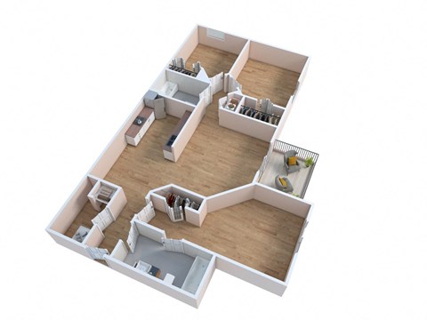 Floor plan for 3 beds, 2 baths, 1230 sqft